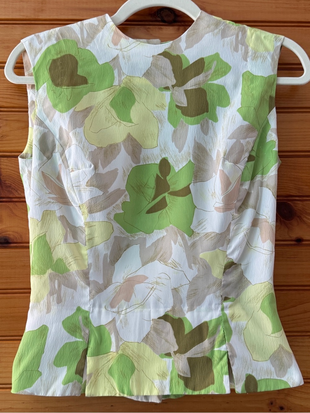 Vintage Jo Hardin 60s Mod Blouse XS Lime Green Floral Retro Statement Top